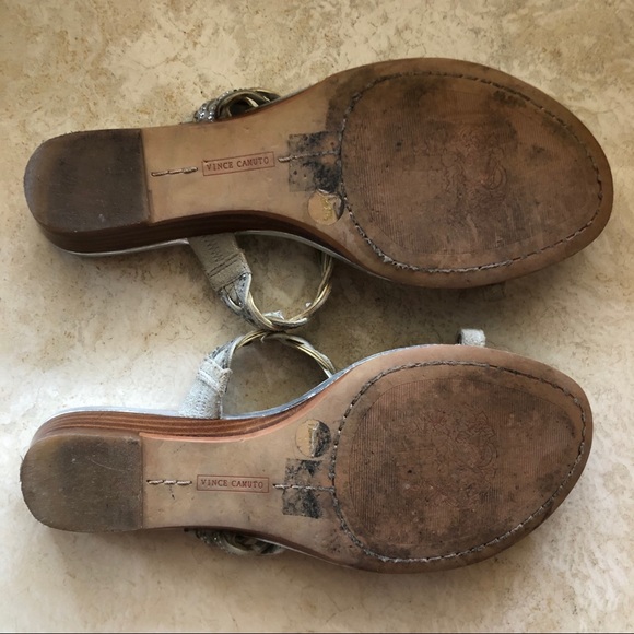 Vince Camuto Silver Rhinestone Sandals 7 1/2 - Picture 2 of 6